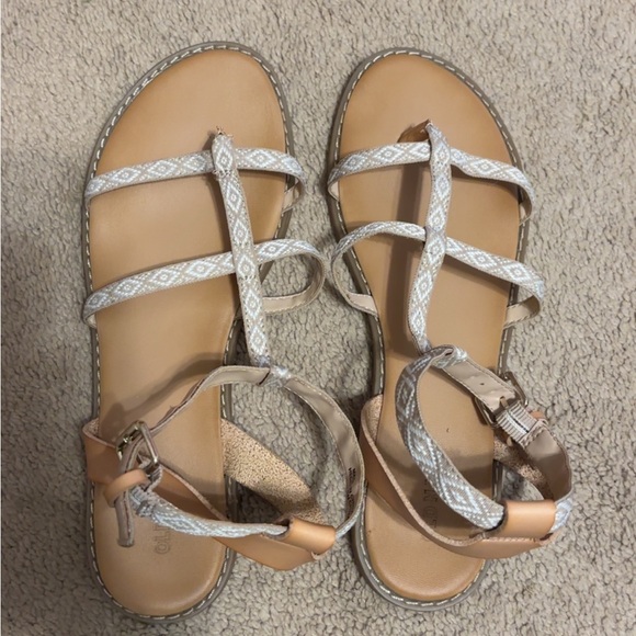 Old Navy Tan and Cream Strappy Sandals - Picture 1 of 2
